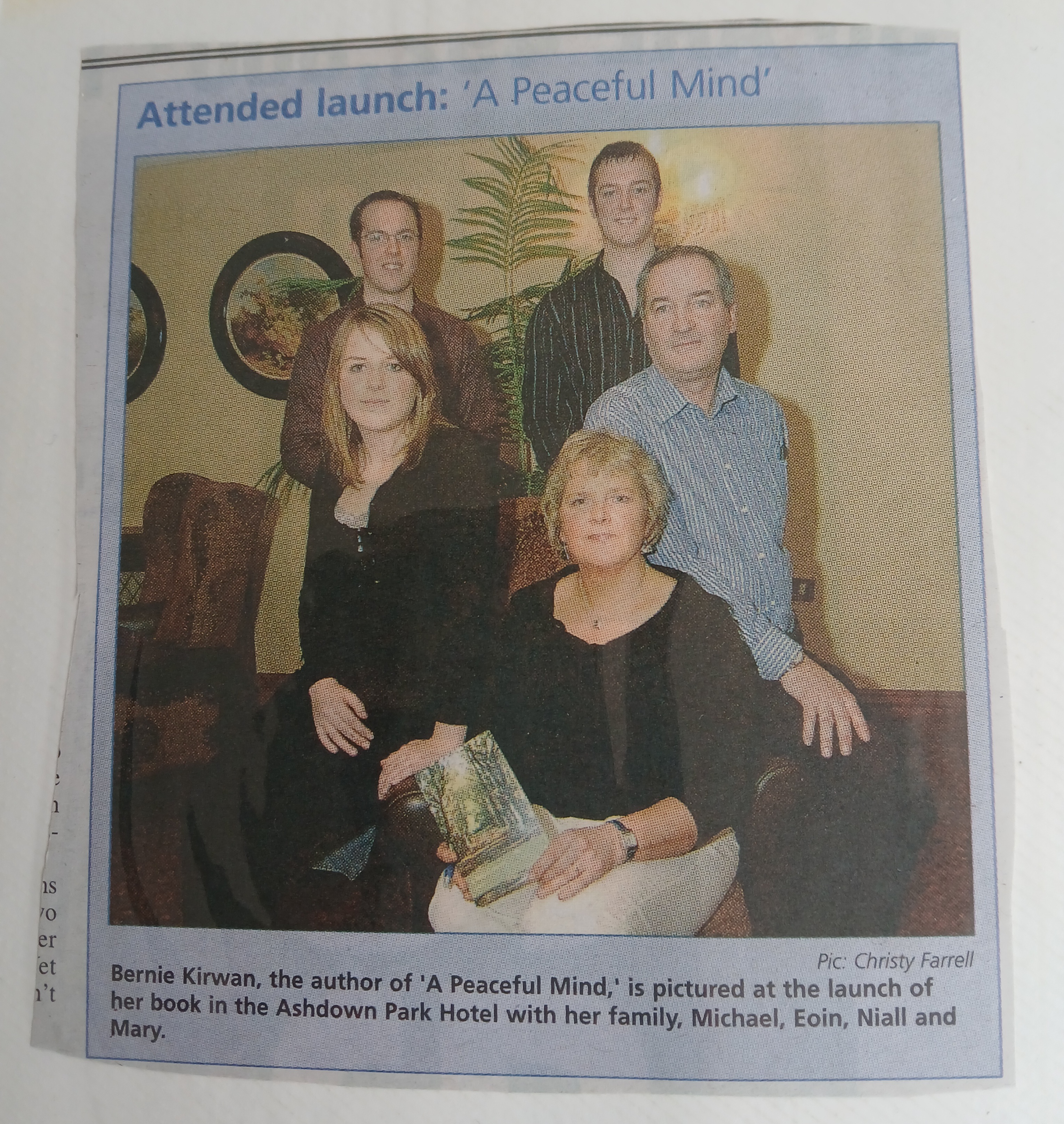 Bernie Kirwan case study image - newspaper cutout screenshot