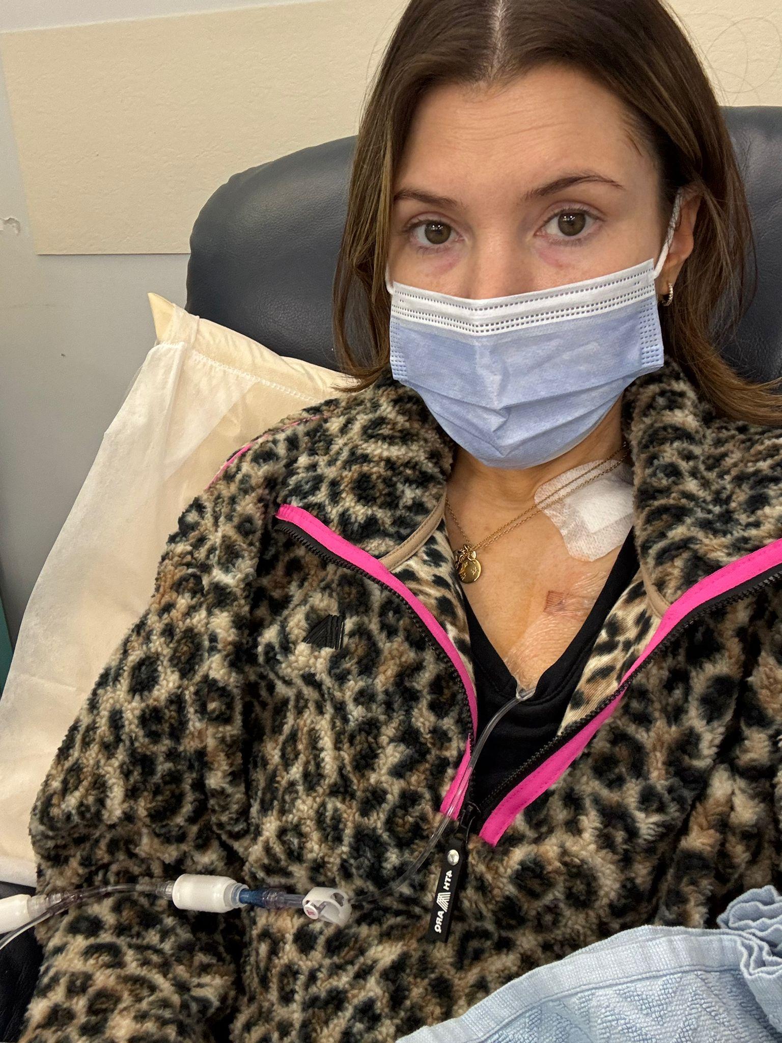 Susan white during chemotherapy image