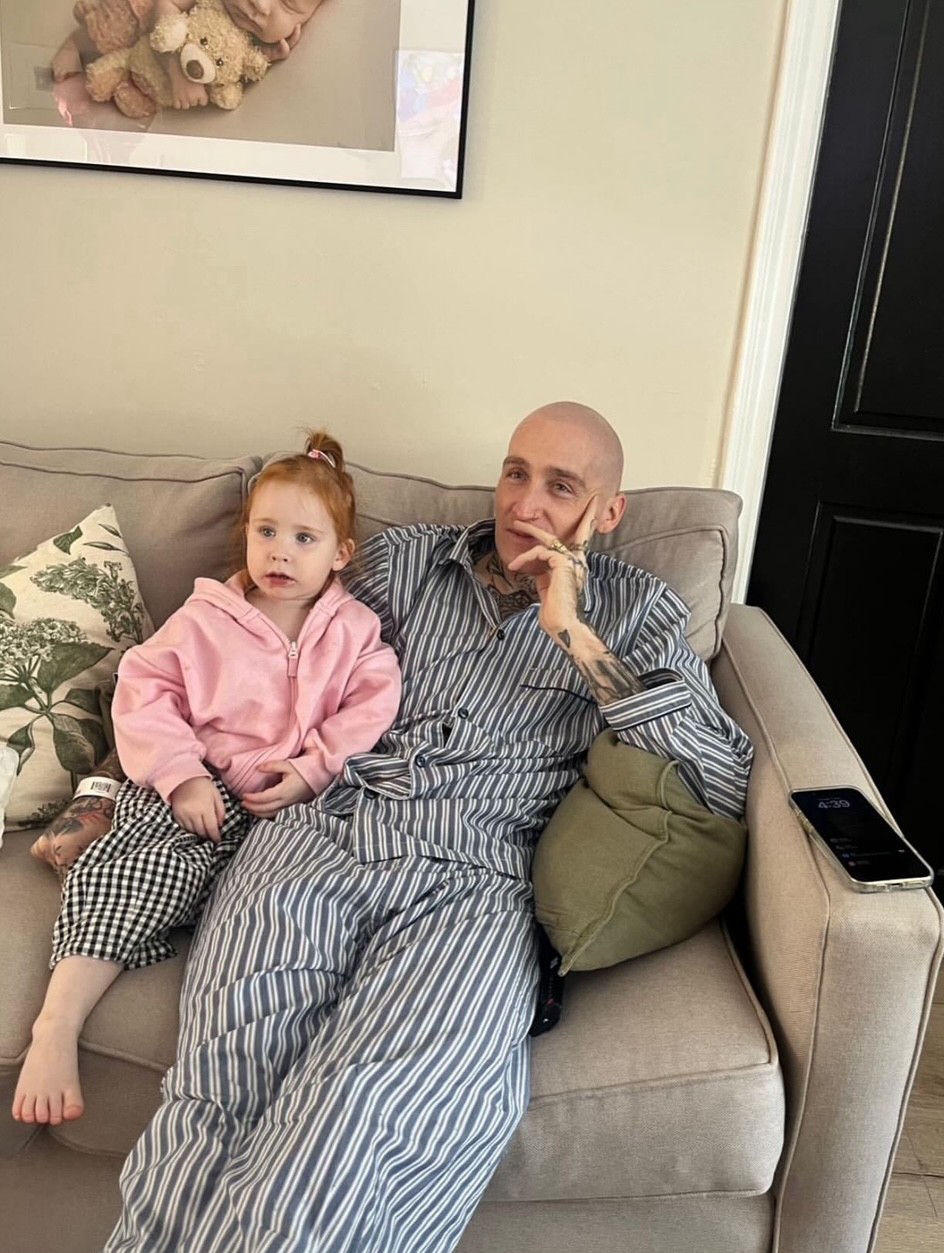 Dean Redmond w Daughter on couch