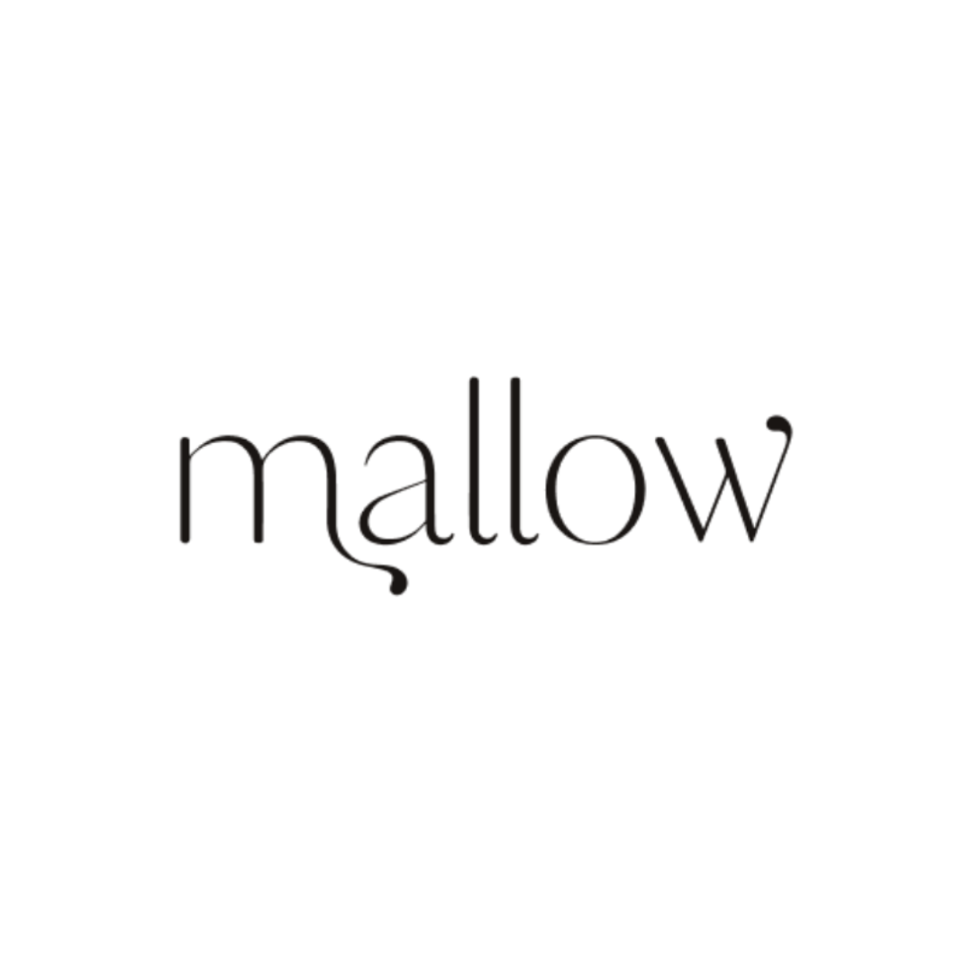 Mallow image of logo black writing